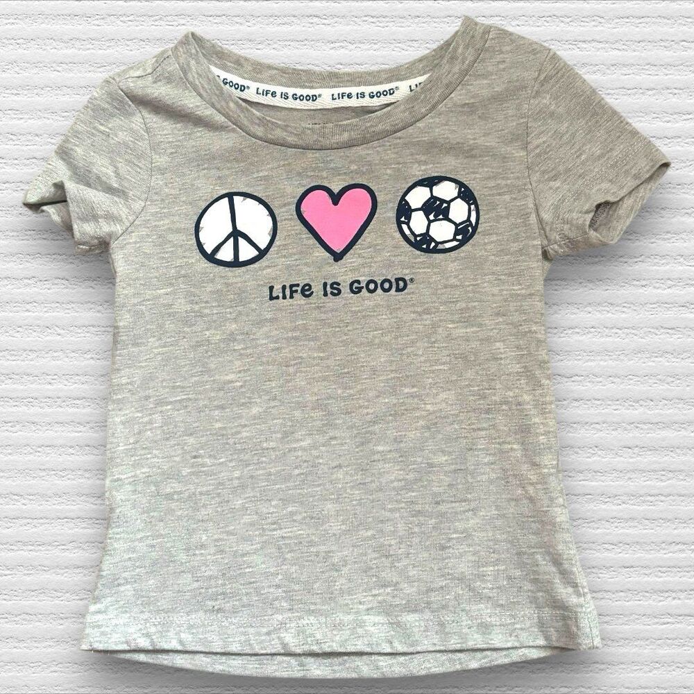 Life Is Good Girls 4 Soccer Tee Shirt